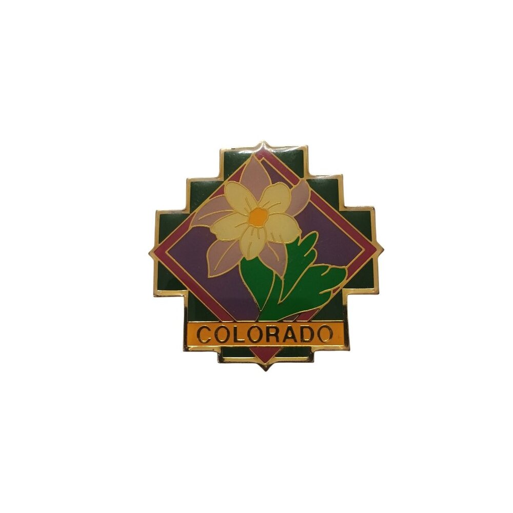 Colorado‎ Columbine Flower Metal Magnet Souvenir